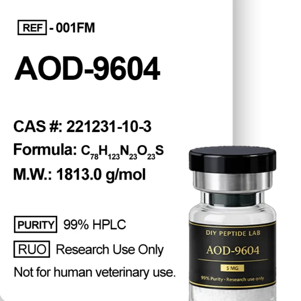 AOD-9604 peptide vial for research