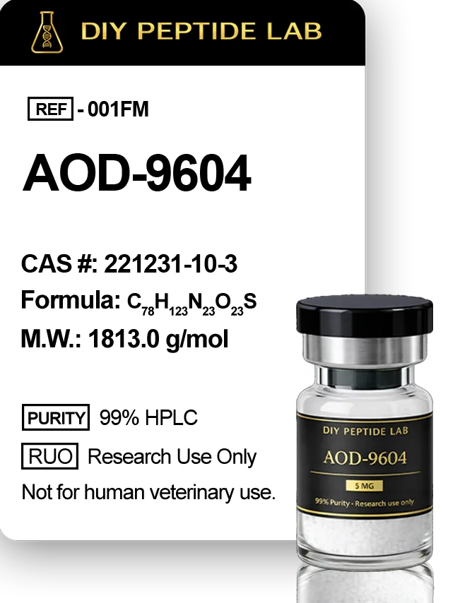 AOD-9604 peptide vial for research