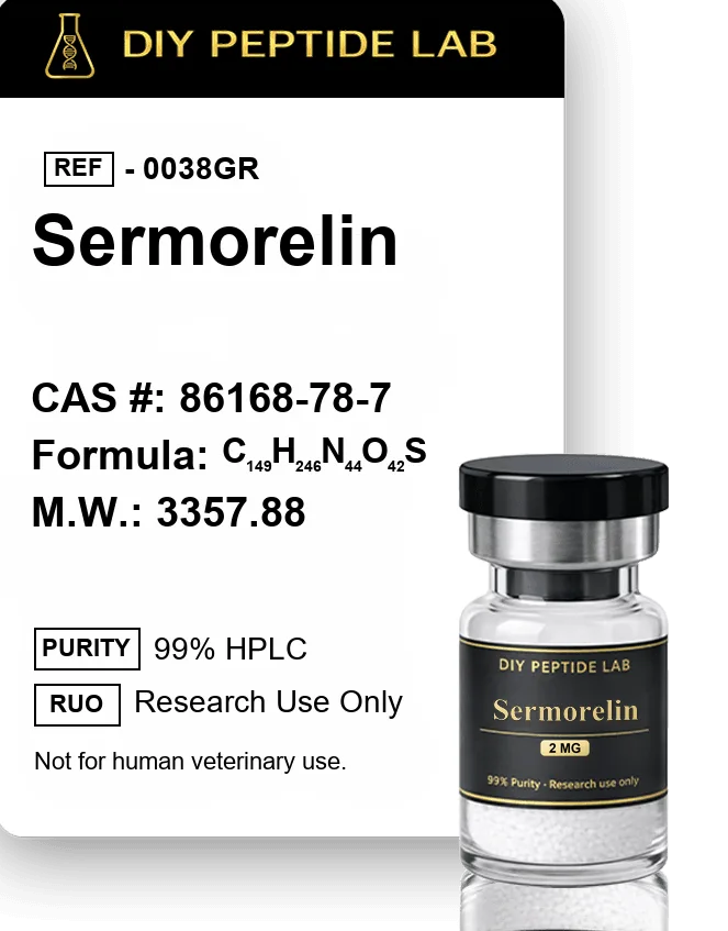 Sermorelin research peptide by DIY Peptide Lab